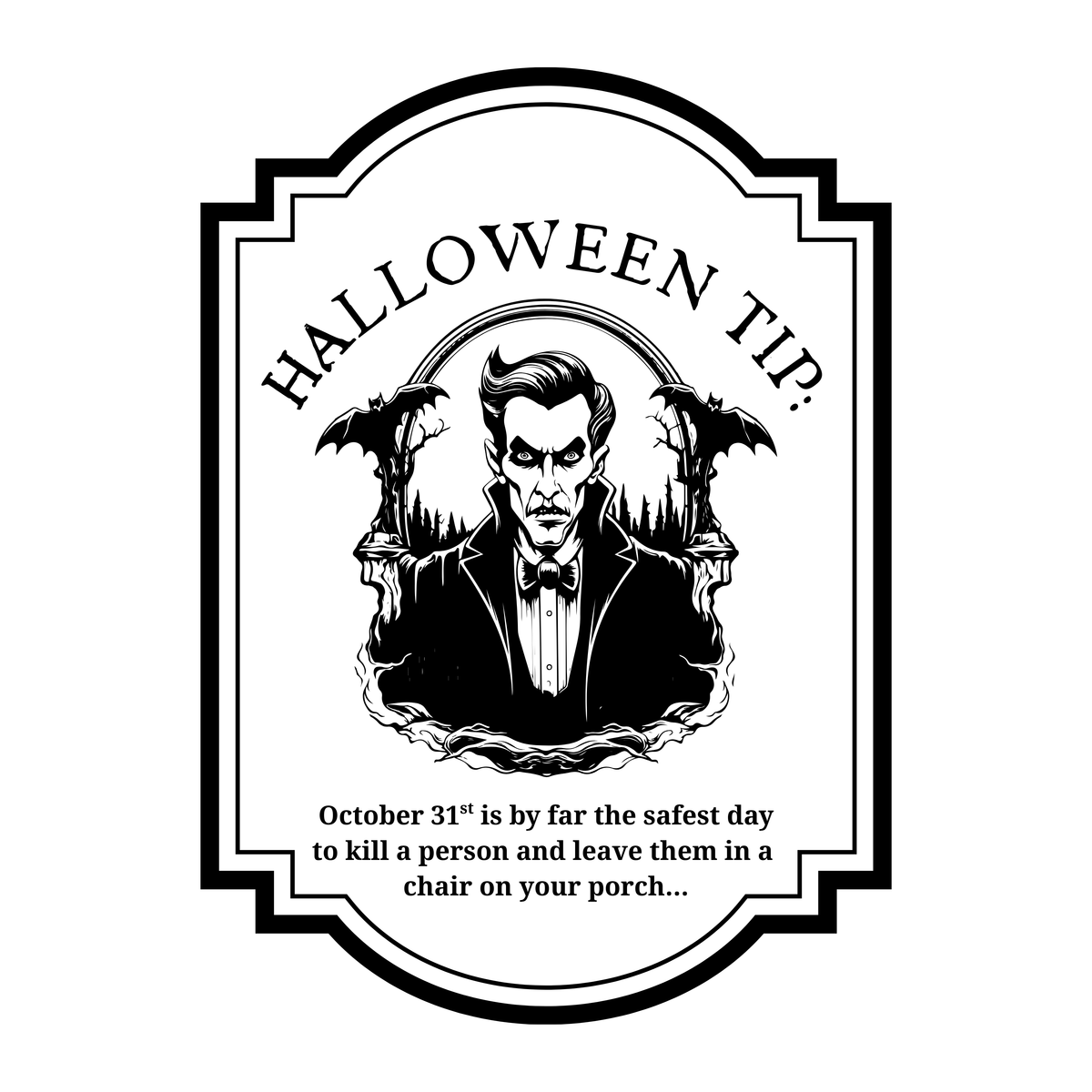 Halloween Tip Wine Label | Fun Halloween Party Décor | Dracula Wine Label