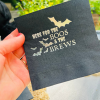 Here For The Boos & The Brews Cocktail Paper Napkins