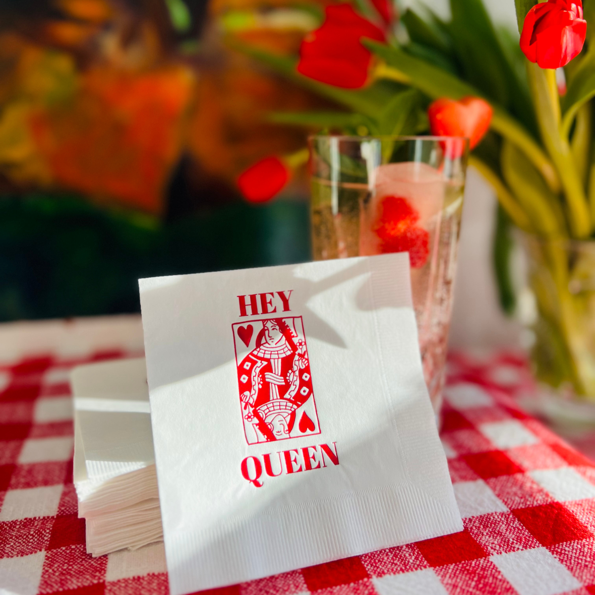 Hey Queen Cocktail Paper Beverage Napkins