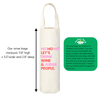 Wine bag with humorous text and measurements on a white background