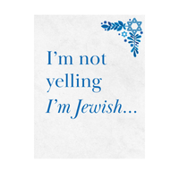 "I'm Not Yelling...I'm Jewish" Funny Jewish Wine Label