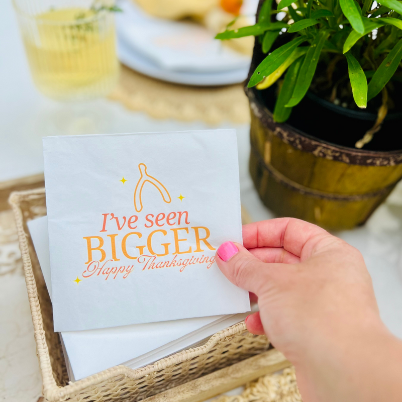 I've Seen Bigger Thanksgiving Paper Cocktail Napkin