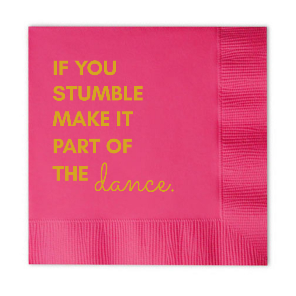 If You Stumble Make It Part Of The Dance Paper Cocktail Napkins | Disco Party Décor