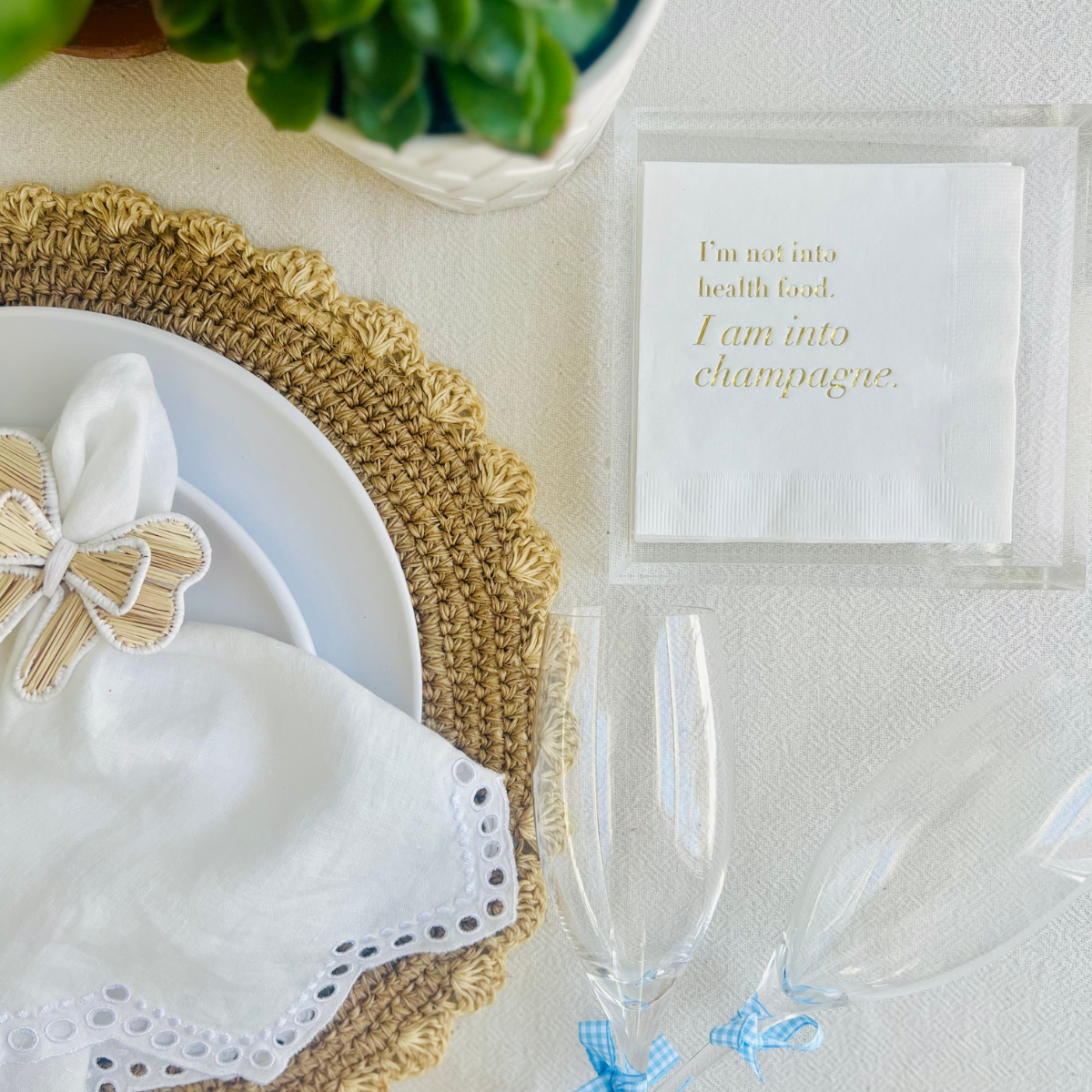 I Am Not Into Health Food, I Am Into Champagne Paper Cocktail Napkins