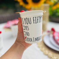 Is You Fifty? Milestone Birthday Stadium Cups