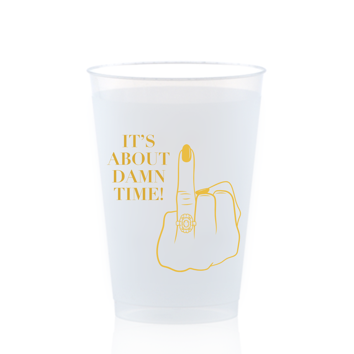 "It's About Damn Time" Engagement Party Cups | Fun Engagement Part Décor | 12oz & 16oz