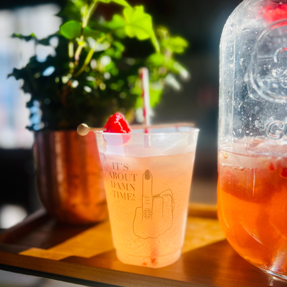 "It's About Damn Time" Engagement Party Cups | Fun Engagement Party Décor | 12oz & 16oz