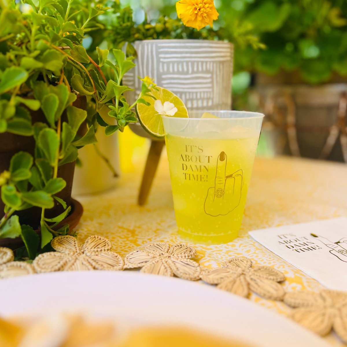 "It's About Damn Time" Engagement Party Cups | Fun Engagement Part Décor | 12oz & 16oz