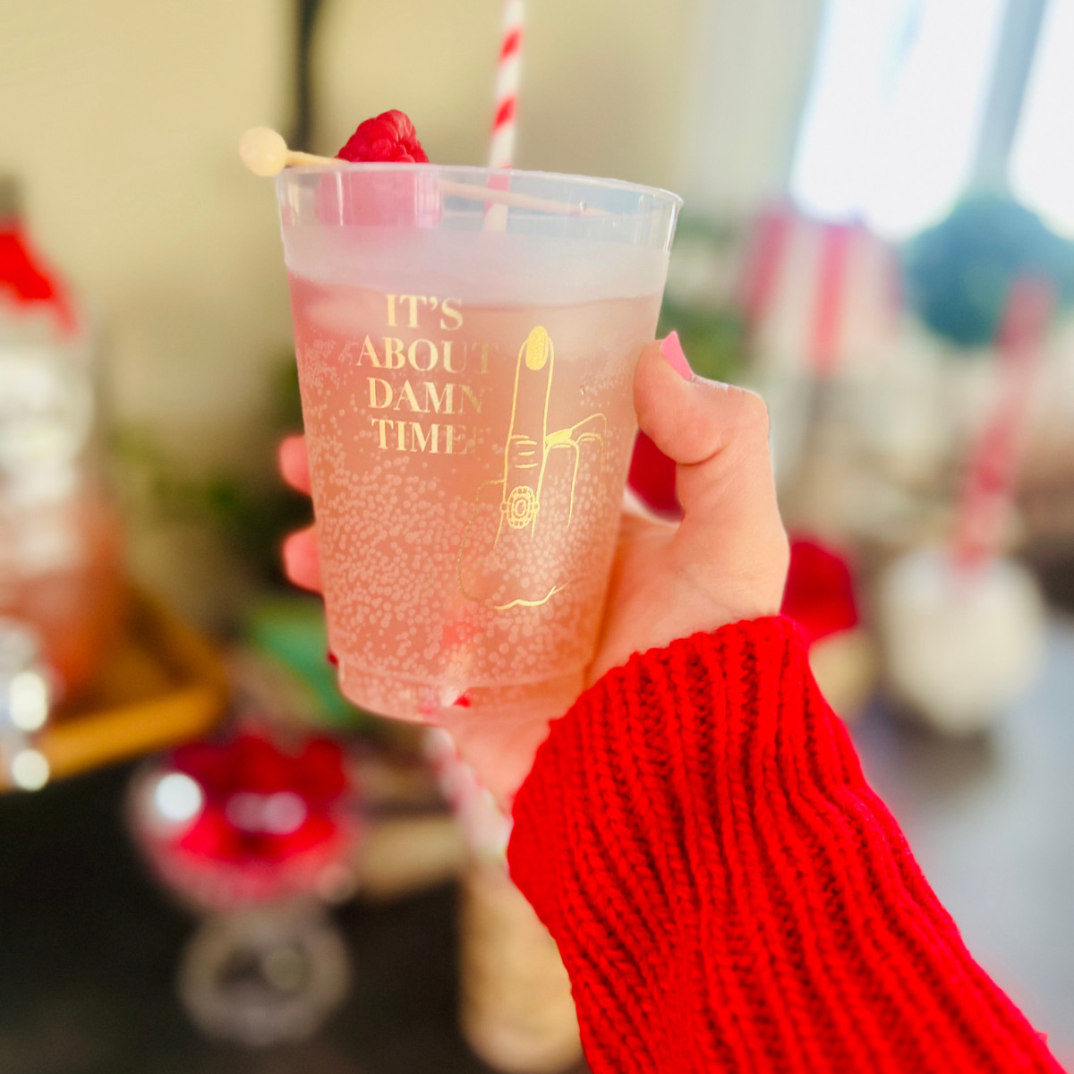 "It's About Damn Time" Engagement Party Cups | Fun Engagement Party Décor | 12oz & 16oz