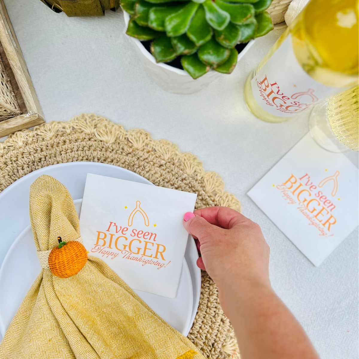 I've Seen Bigger Thanksgiving Paper Cocktail Napkin