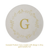 Custom Initial Round Paper Coasters With Floral Border