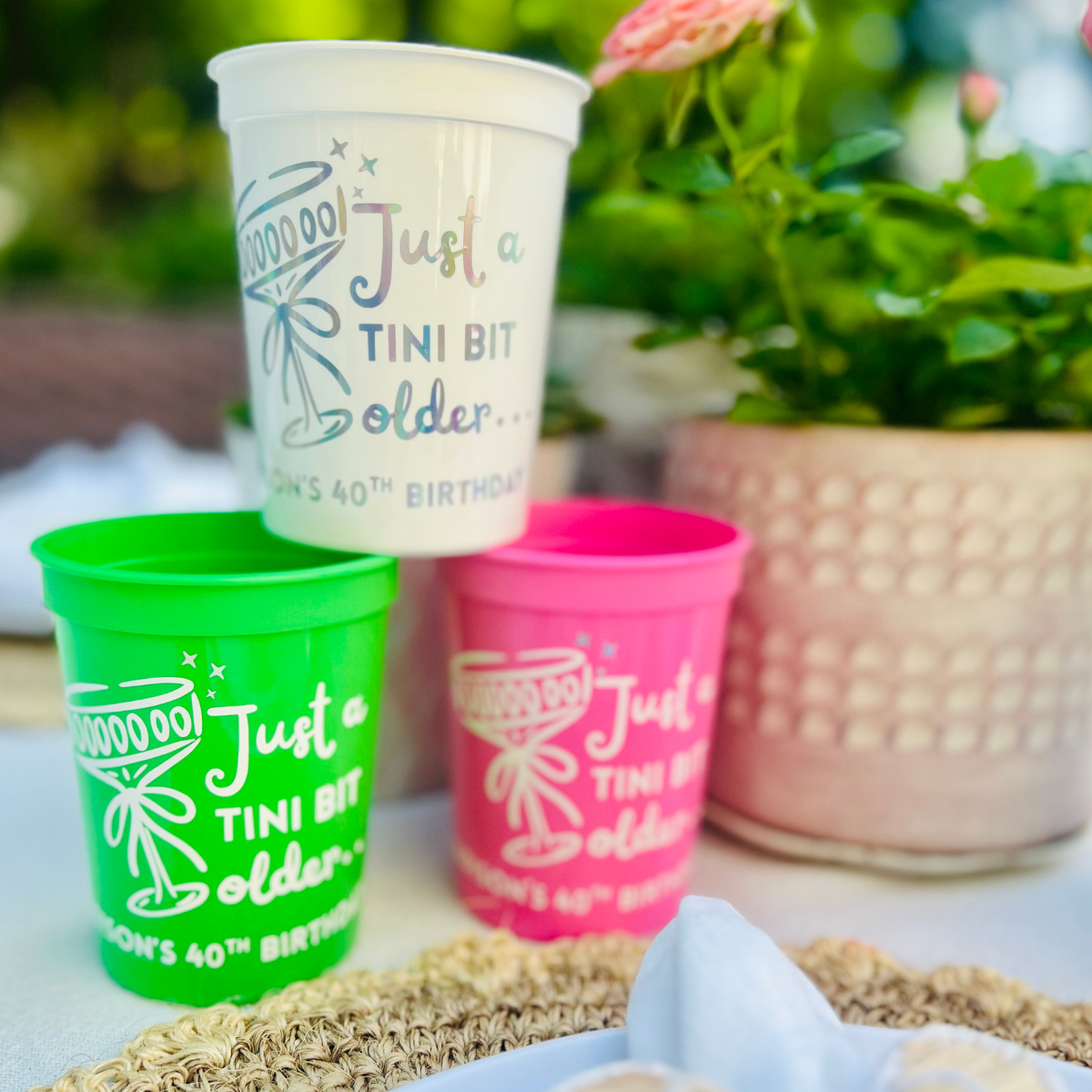 Just A 'Tini Bit Older 16oz Stadium Cups | Birthday Cups