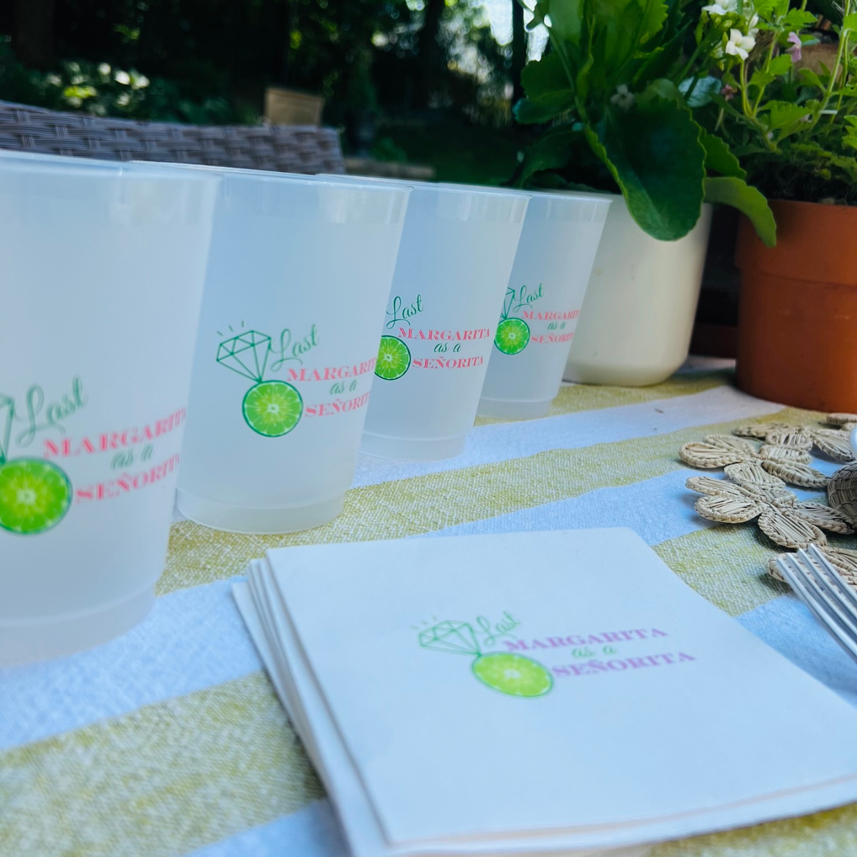 Last Margarita As A Señorita Bachelorette Cocktail Paper Napkins