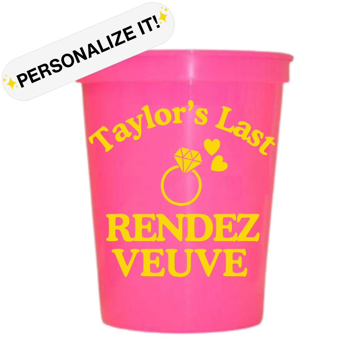 Last Rendez Veuve Stadium Cup | Veuve Before Vows Bachelorette | Customizable Bachelorette Cups