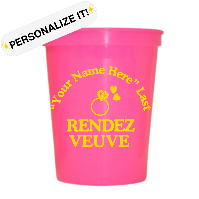 Last Rendez Veuve Stadium Cup | Veuve Before Vows Bachelorette | Customizable Bachelorette Cups