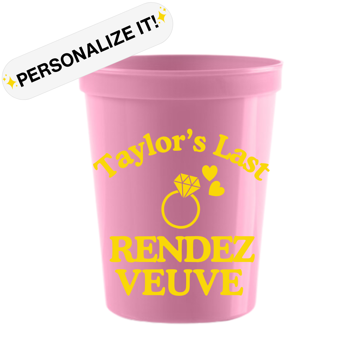 Last Rendez Veuve Stadium Cup | Veuve Before Vows Bachelorette | Customizable Bachelorette Cups