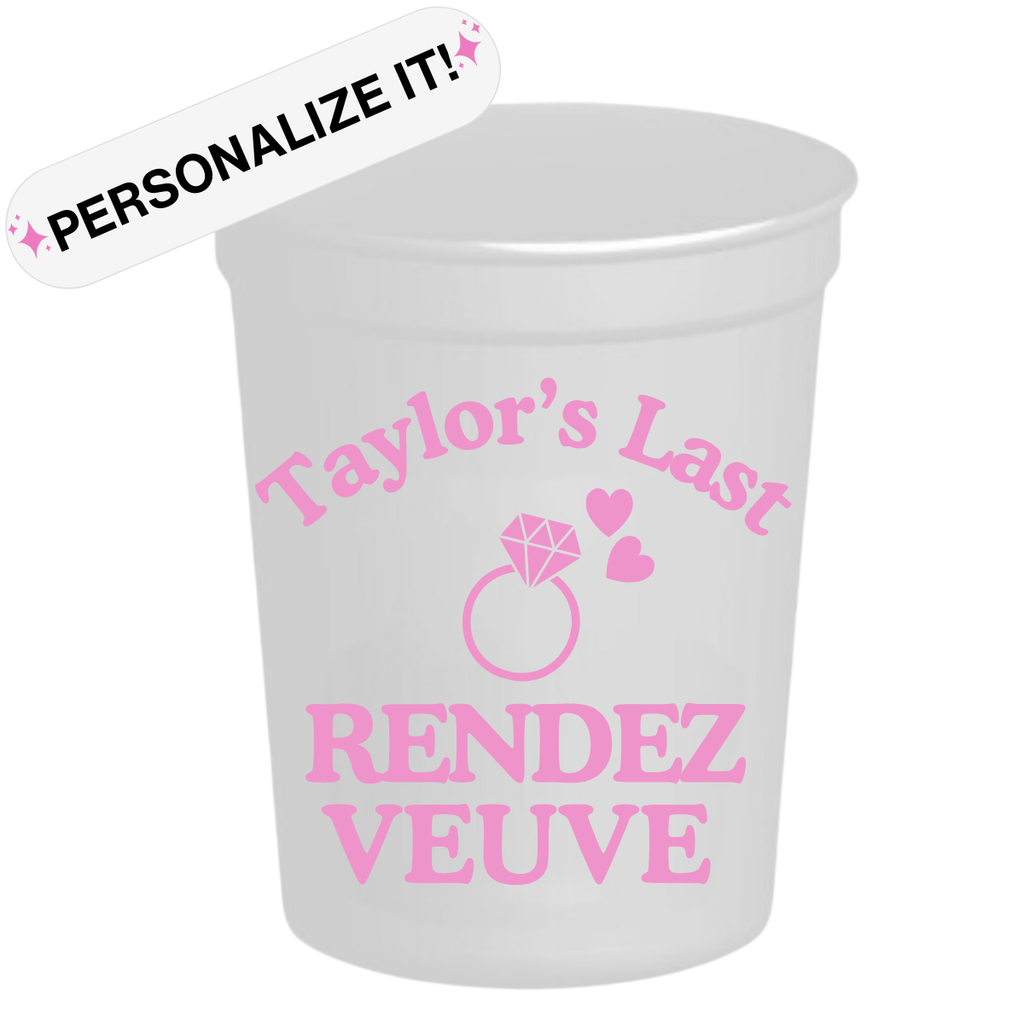 Last Rendez Veuve Stadium Cup | Veuve Before Vows Bachelorette | Customizable Bachelorette Cups