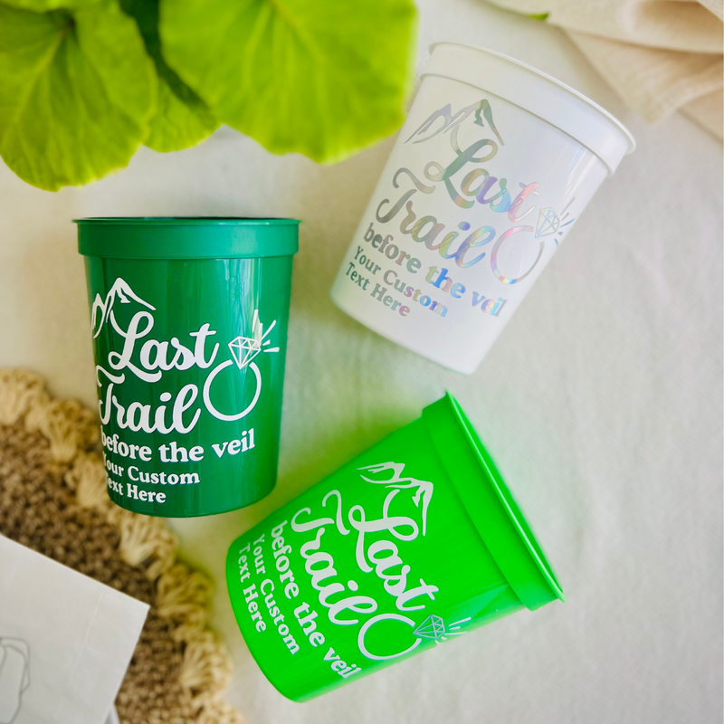 Last Trail Before The Veil Bachelorette 16oz Stadium Cups