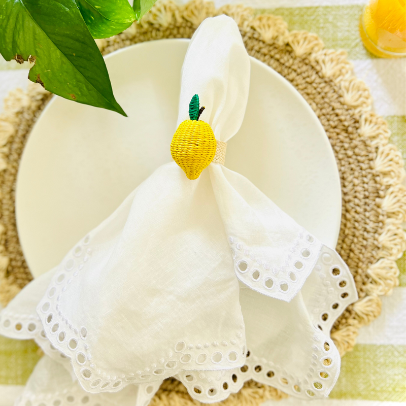 Handwoven Lemon Napkin Ring