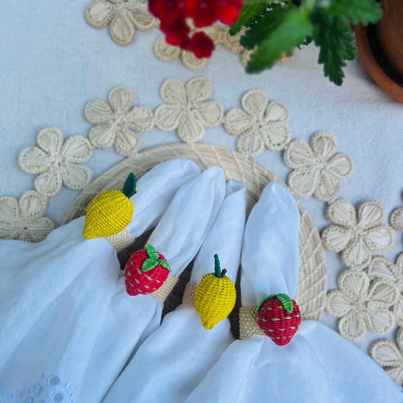 Handwoven Lemon Napkin Ring