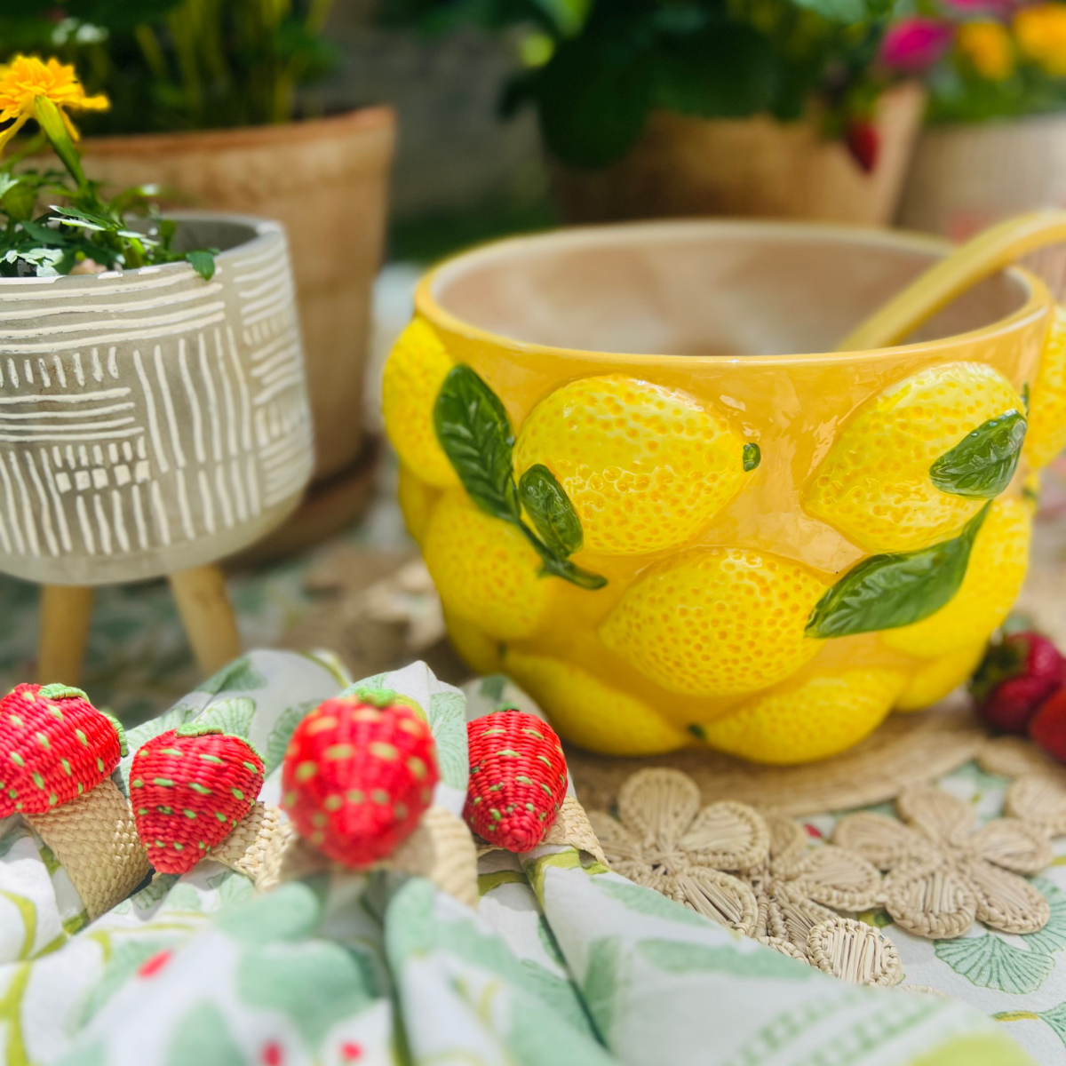 Lemon Punch Bowl & Ladle Set