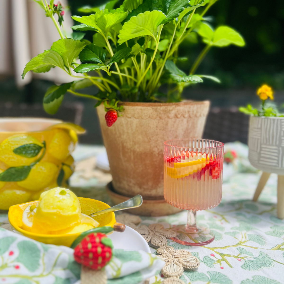 Lemon Punch Bowl & Ladle Set