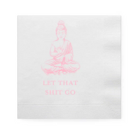 Let That Shit Go Paper Cocktail Napkins, Soft Pink