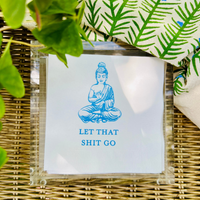 Let That Shit Go Paper Cocktail Napkins, Blue