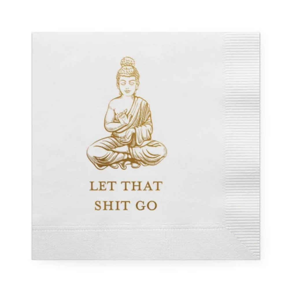 Let That Shit Go Paper Cocktail Napkins, Gold Foil