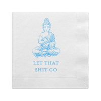 Let That Shit Go Paper Cocktail Napkins, Blue