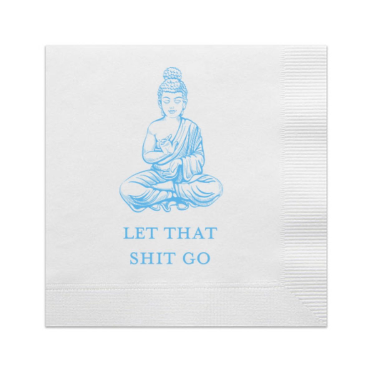 Let That Shit Go Paper Cocktail Napkins, Blue