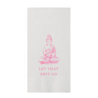 Let That Shit Go Pink Buddha Paper Guest Towels, Pack of 30 | Fun Bathroom Décor