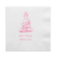 Let That Shit Go Cocktail Paper Napkin, Pink