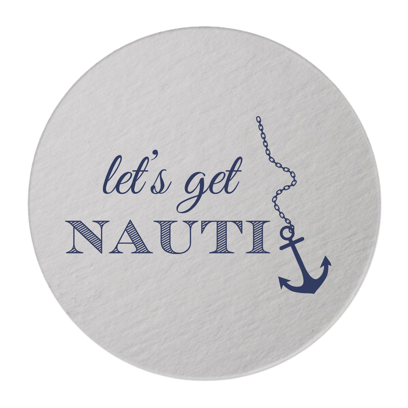 Let's Get Nauti Round Paper Coasters, Pack of 10