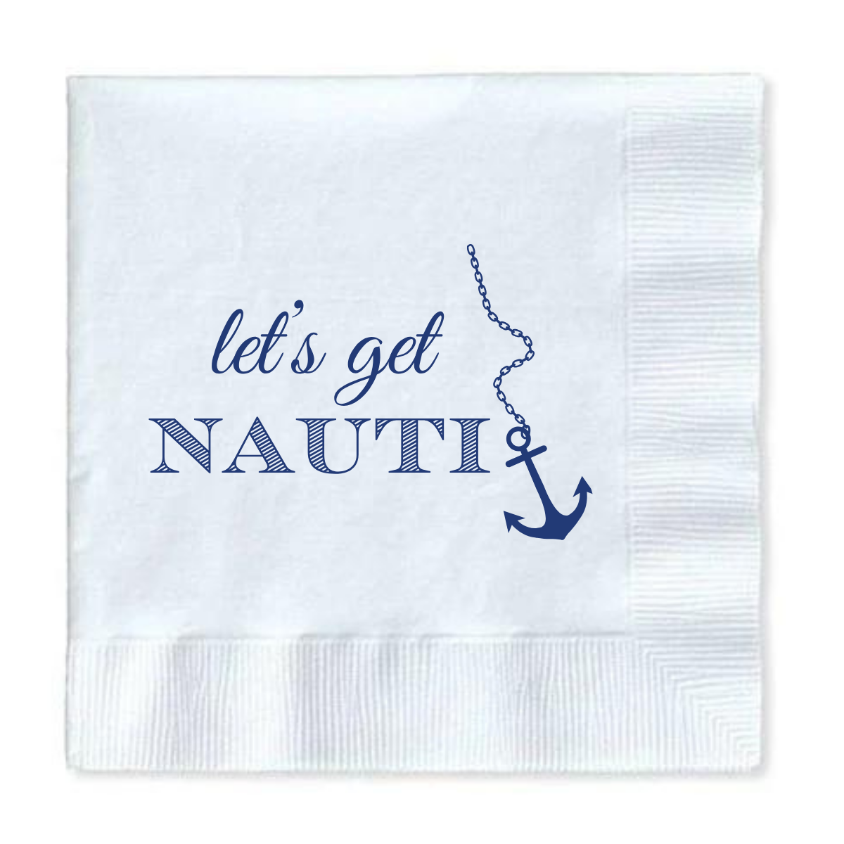 Let's Get Nauti Cocktail Paper Beverage Napkins For Nautical Parties and Bachelorettes