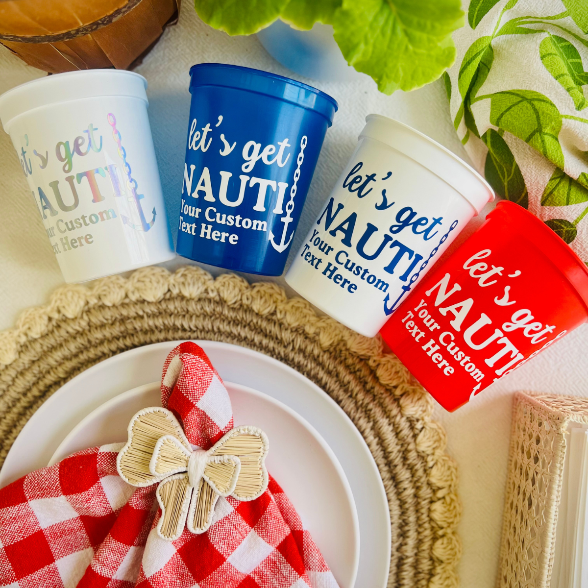 Let's Get Nauti Customizable Stadium Cups | Let's Get Nauti Bachelorette | Bride's Last Sail