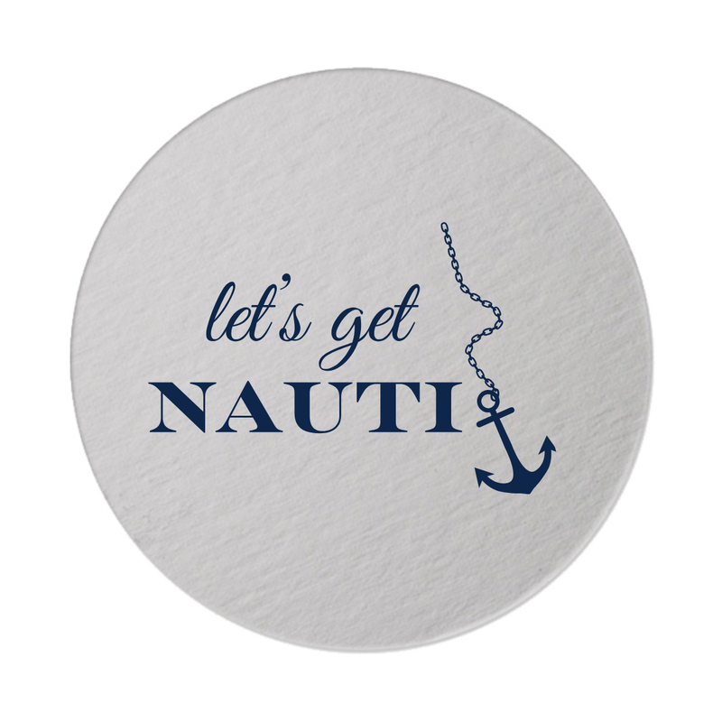 Let's Get Nauti Round Paper Coasters, Pack of 10