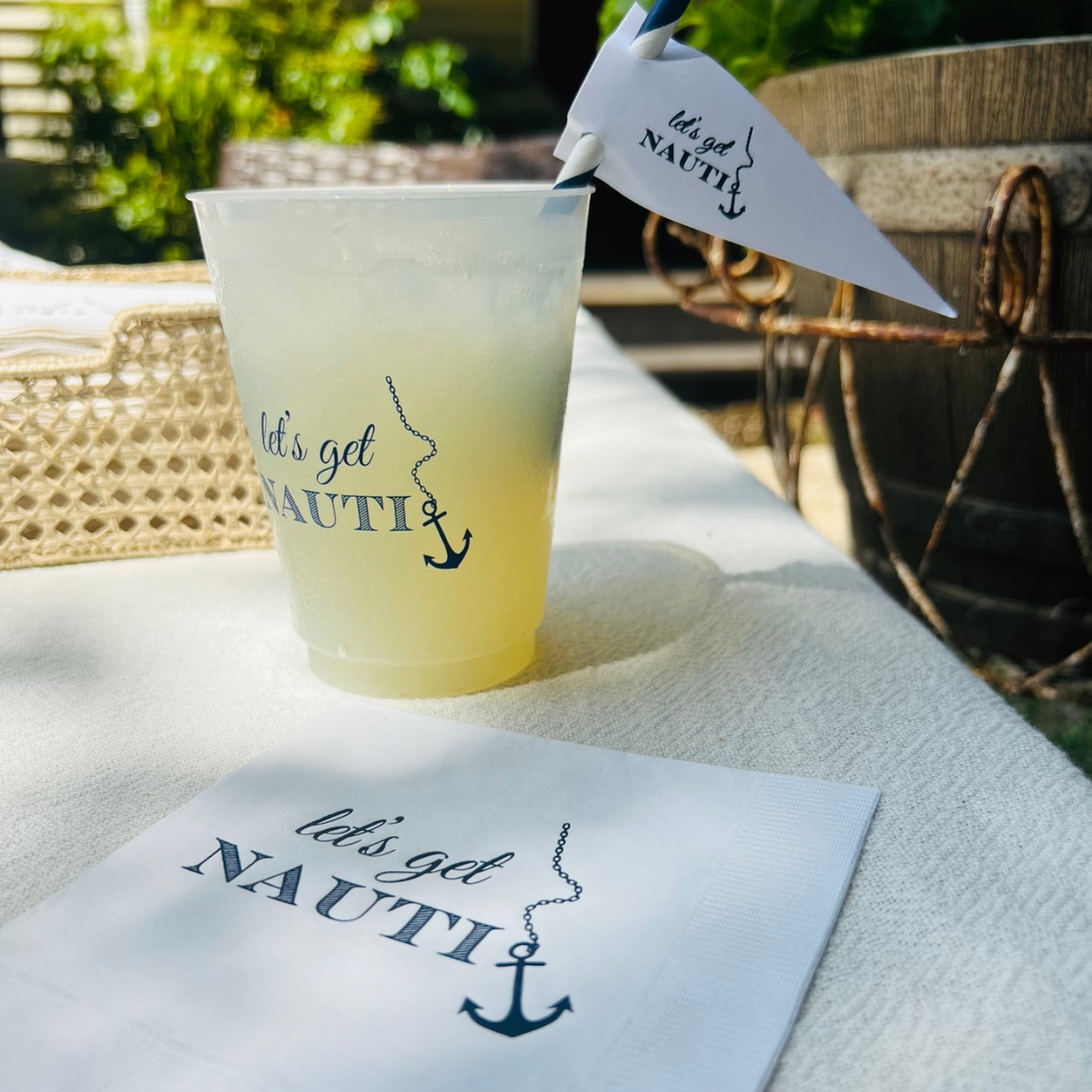 Let's Get Nauti Frosted Drinking Cups, 16oz