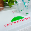 Let's Par-Tee Golf Acrylic Serving Tray With Handles, 14" x 18"