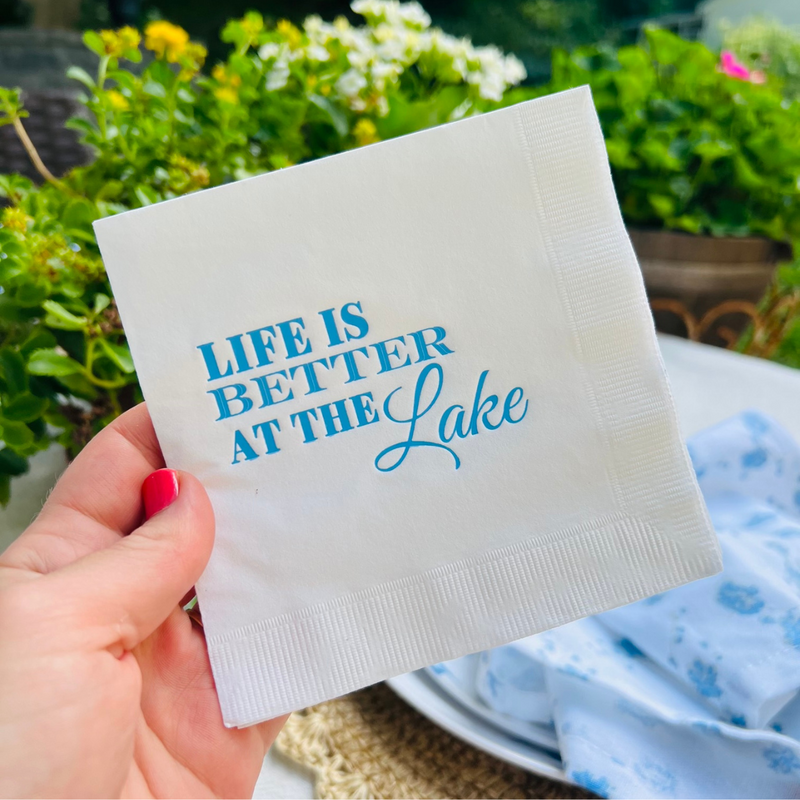 Life Is Better At The Lake Cocktail Paper Beverage Napkin