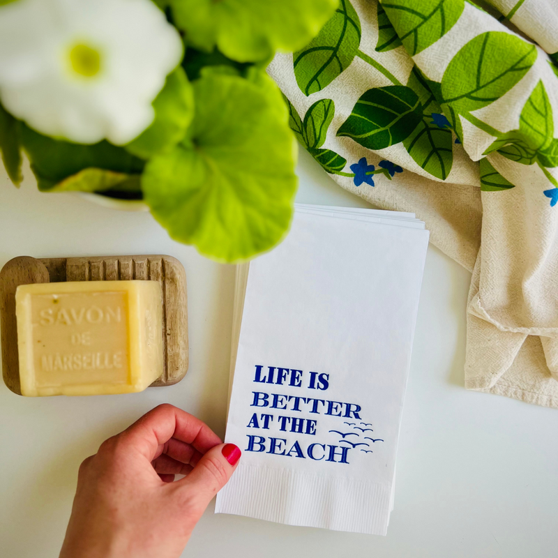 Life Is Better At The Beach Paper Guest Towels, Pack of 30