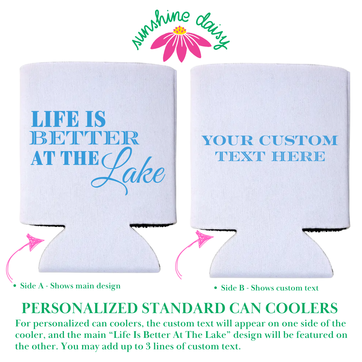 Life Is Better At The Lake Foam Can Coolers, Regular & Slim Fit