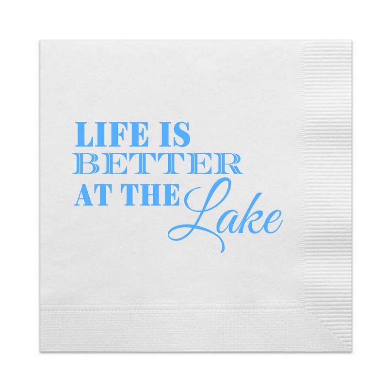 Life Is Better At The Lake Cocktail Paper Beverage Napkin