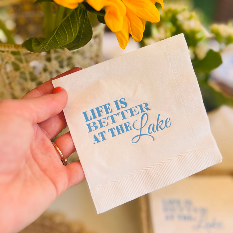 Life Is Better At The Lake Cocktail Paper Beverage Napkin