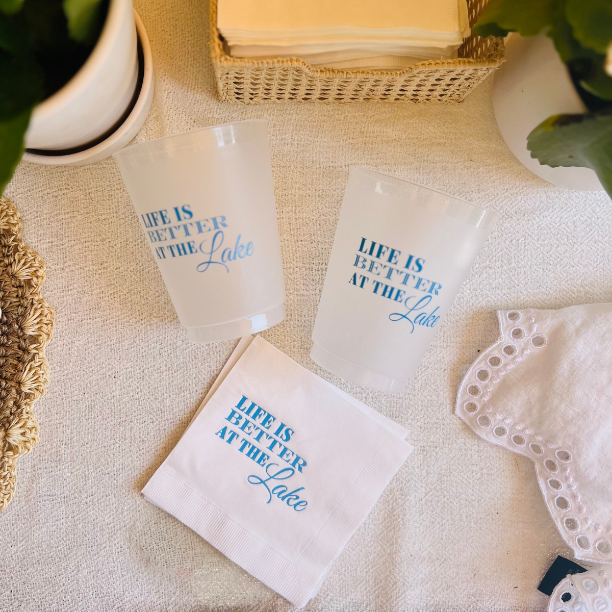 Life Is Better At The Lake Cocktail Paper Beverage Napkin