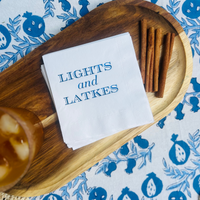 Lights And Latkes Hanukkah Cocktail Paper Beverage Napkins