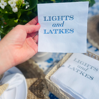 Lights And Latkes Hanukkah Cocktail Paper Beverage Napkins