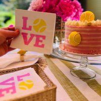 Tennis Love Cocktail Paper Beverage Napkins | Tennis Napkins | Perfect Match Bach | Wimbledon