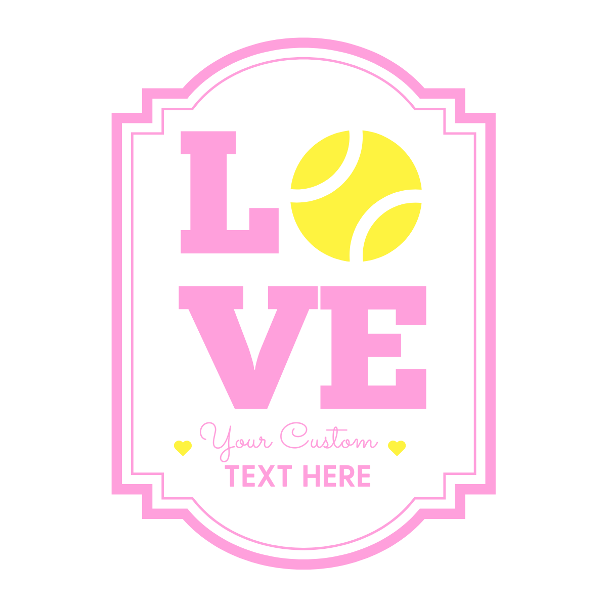Tennis Love Waterproof Wine Label, Pink