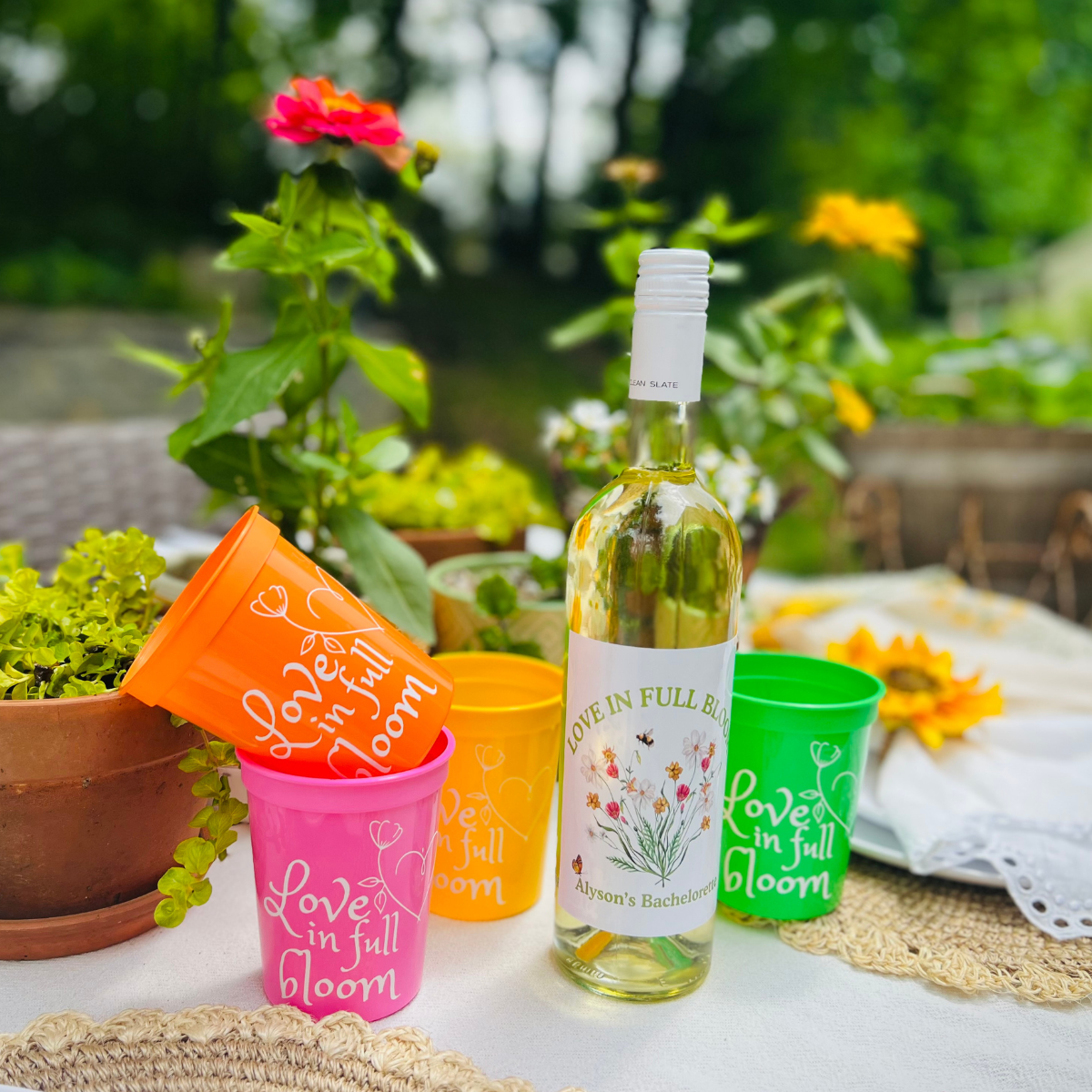 Love in Full Bloom Bridal Shower & Bachelorette Stadium Cups